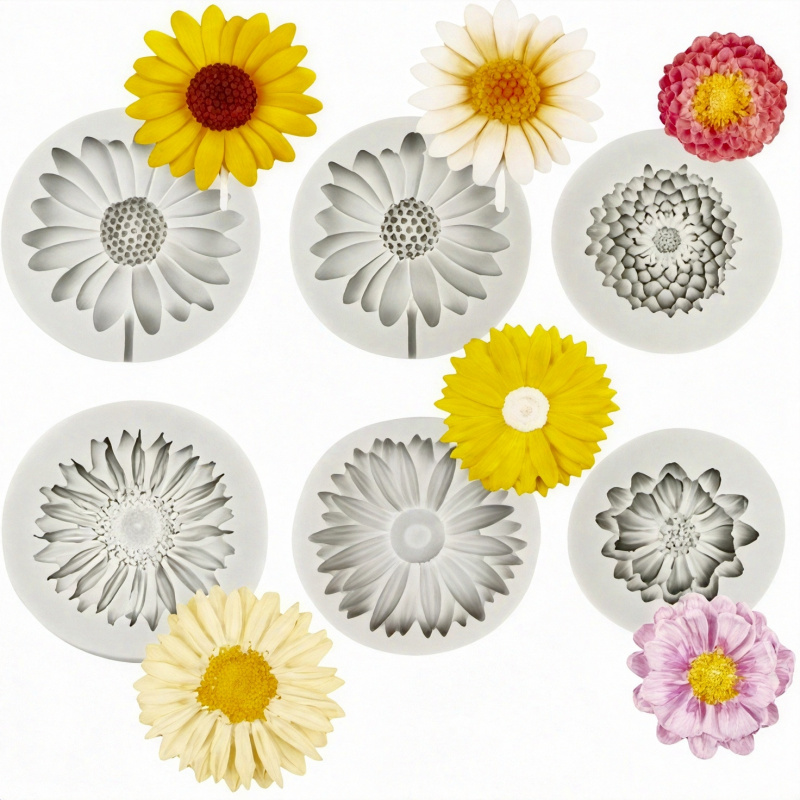 6 Pieces，Sunflower Daisy Silic - огляд і ціна Soap Making Utensils