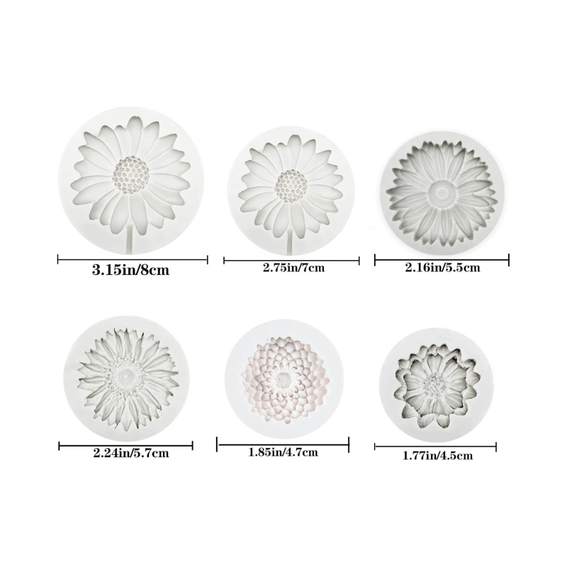 6 Pieces，Sunflower Daisy Silic - огляд і ціна Soap Making Utensils