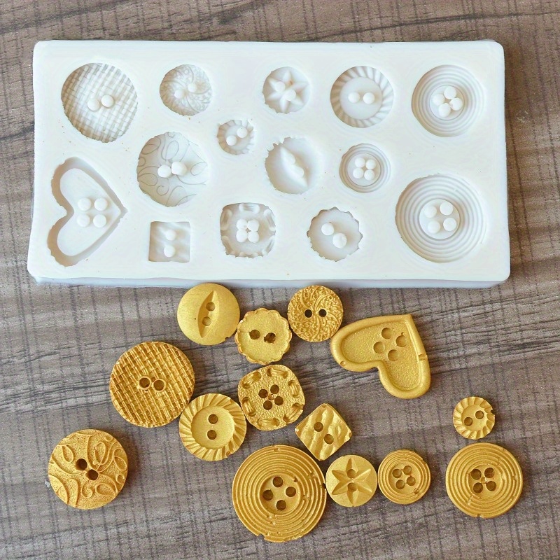 Buttons Shape Silicone Mold Si - огляд і ціна Soap Making Utensils