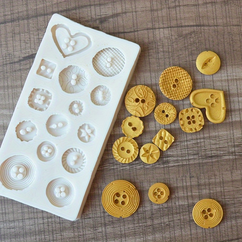 Buttons Shape Silicone Mold Si - огляд і ціна Soap Making Utensils